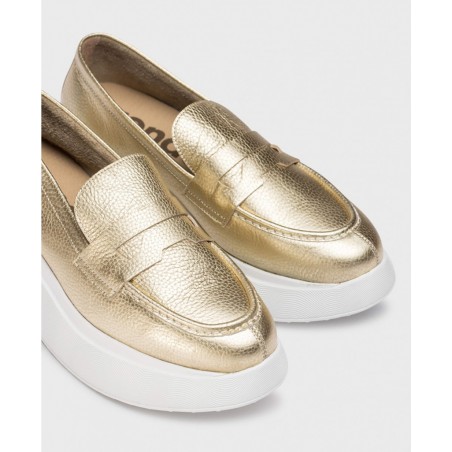 Mocasines dorados de mujer Wonders Estela A3623