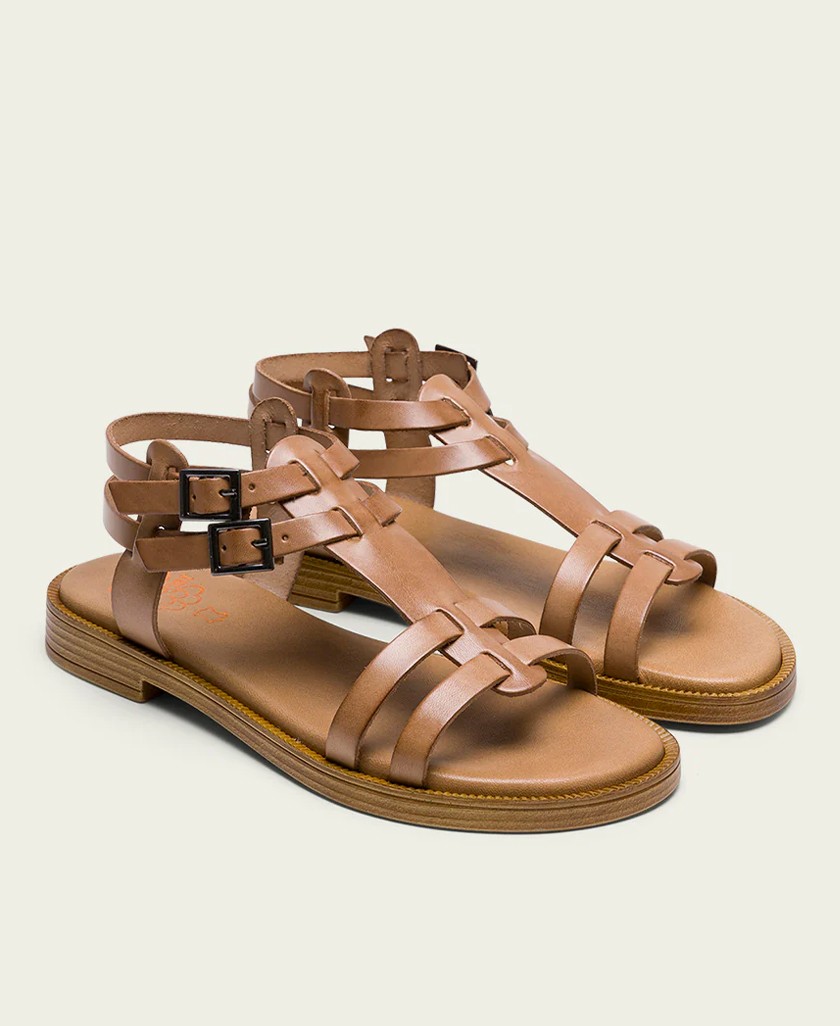 Porronet Magnolia 3128 010 Leather Flat Sandal