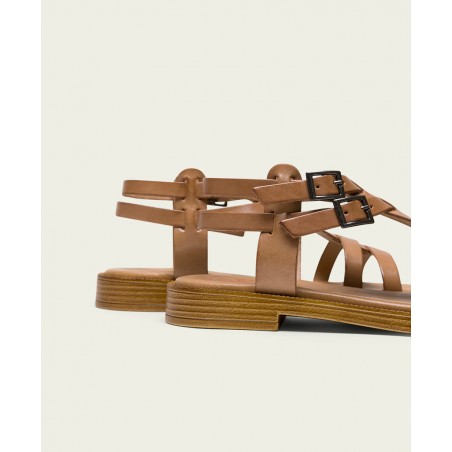 Porronet Magnolia 3128 010 Leather Flat Sandal