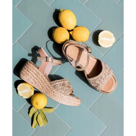 Taupe wedge sandal Porronet Dalia 3164