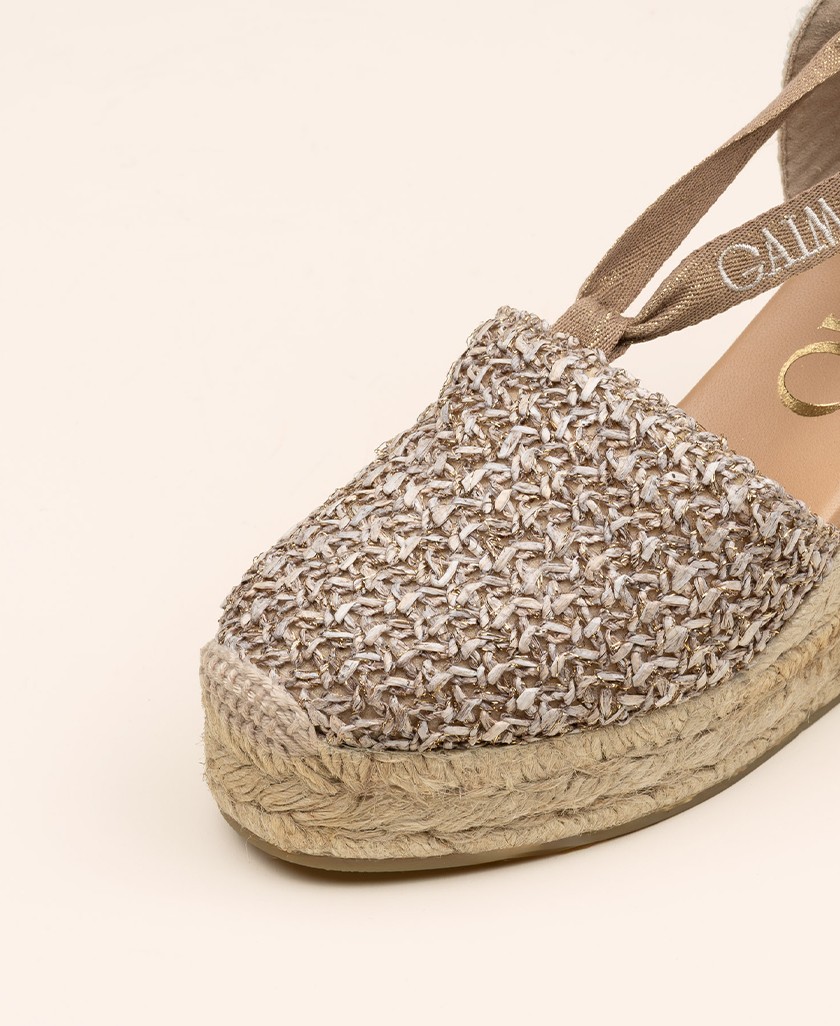 Brown Esparto Wedge Espadrille Gaimo Valenciana