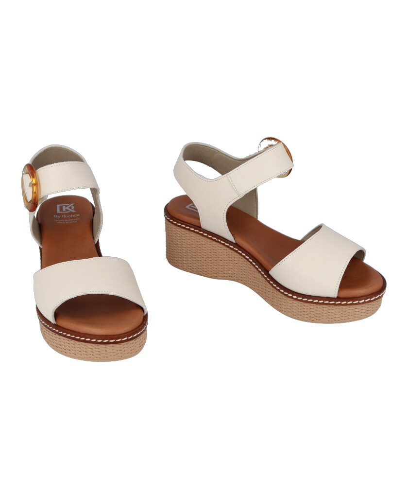 White wedge sandals Dorking Nido D9450