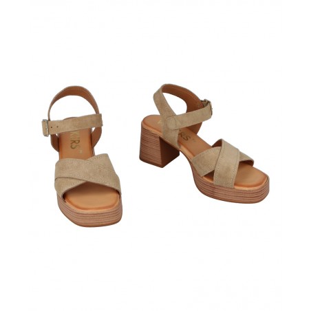 Sandalias de tacón color camel Catchalot R-145761