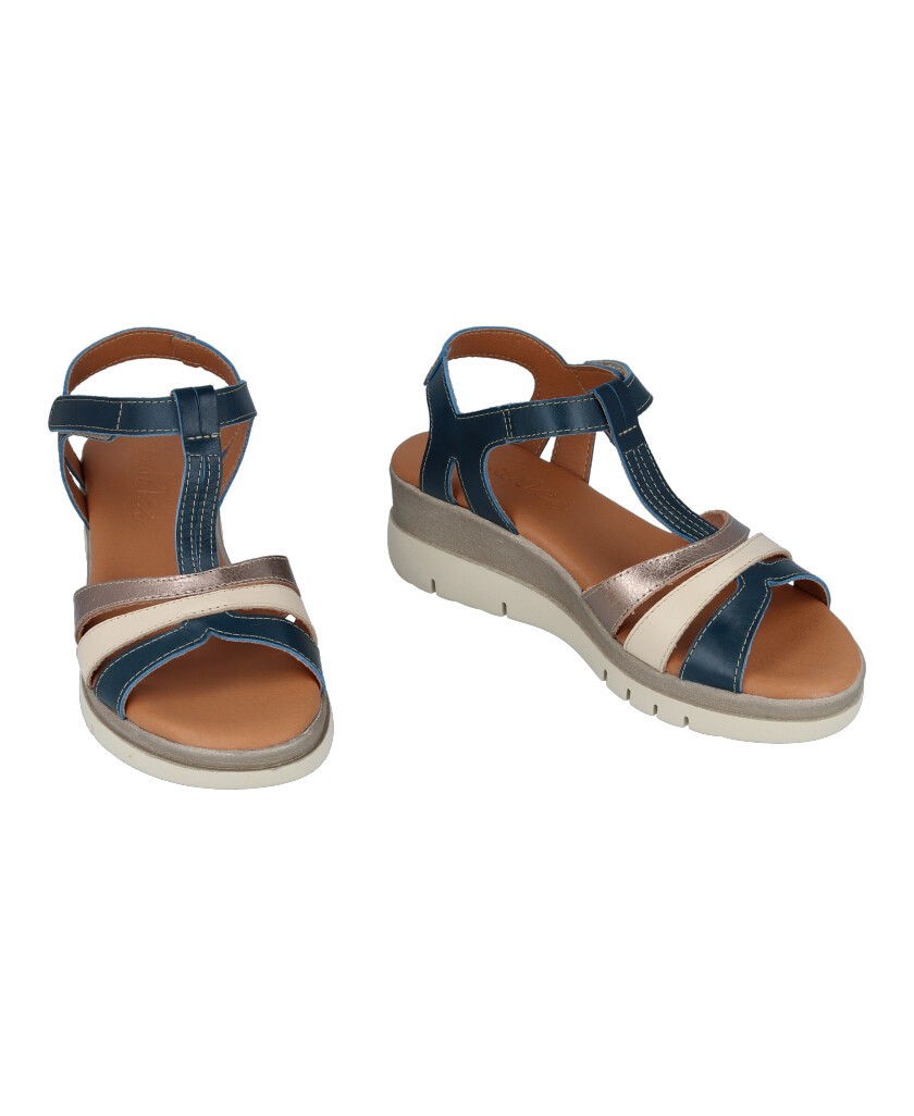 Sandalia de tiras color azul mujer Andares 255835