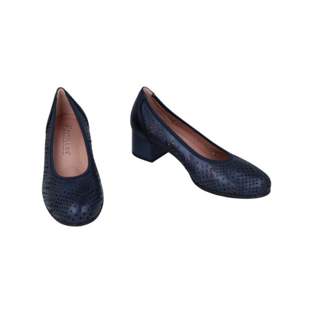 Pitillos 10461 Navy Blue Perforated Low Heel