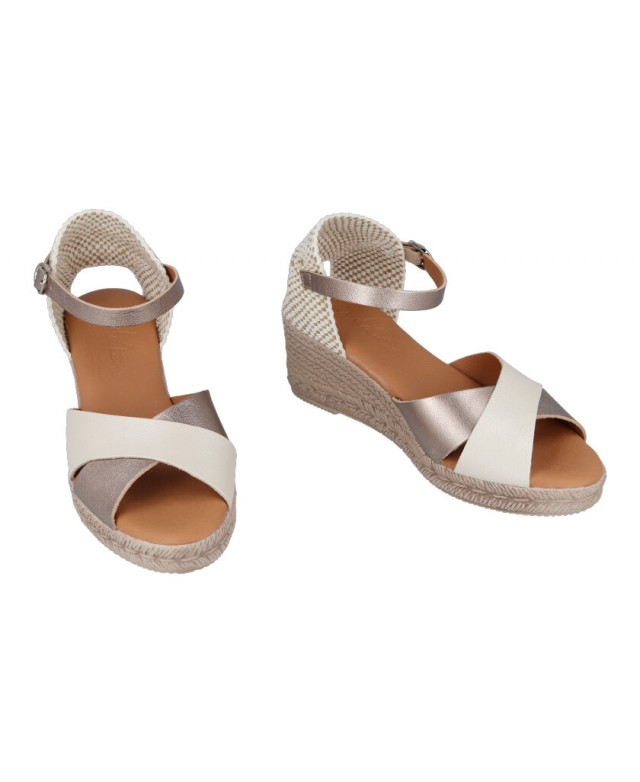 Alpargatas bicolor con cuña Andares 438217