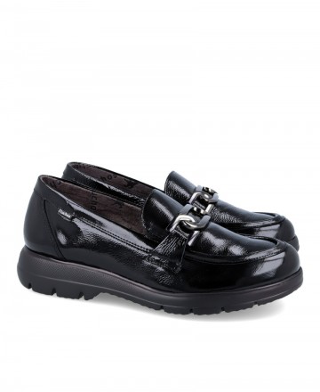 Zapatos de para mujer en color negro Caracteristicas mocasin cuna 3 cm piso extra light exterior piel e interior transpirable p