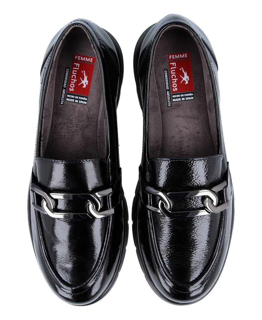 Zapatos de para mujer en color negro Caracteristicas mocasin cuna 3 cm piso extra light exterior piel e interior transpirable p