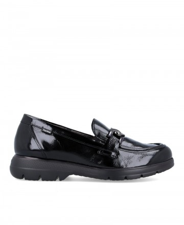 Zapatos de para mujer en color negro Caracteristicas mocasin cuna 3 cm piso extra light exterior piel e interior transpirable p