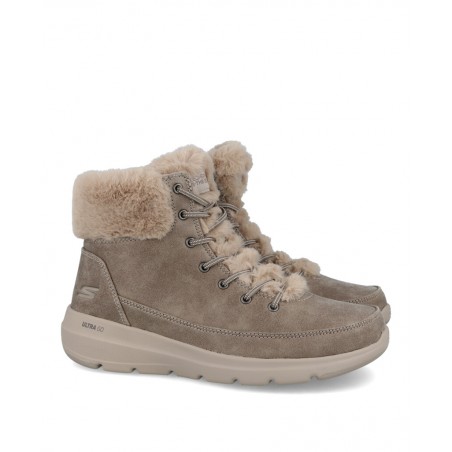 Botines para mujer en color taupe Caracteristicas con cordones altura de piso 3 cm zapato de estilo casual suela de goma termop