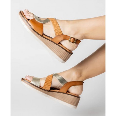 Marila Akron wedge leather sandals