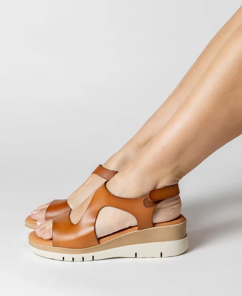 Marila Allen womens leather wedge sandals