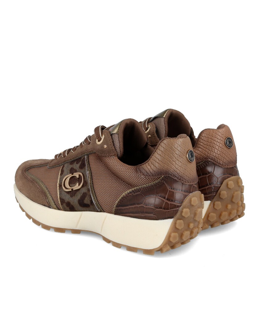 Carmela 162702 Taupe Leather Sneakers
