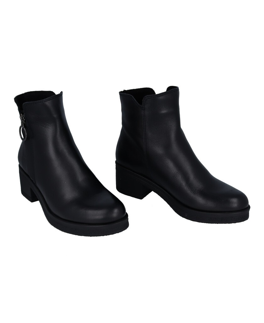 Botines negros de tacón bajo Porronet Delia 4732