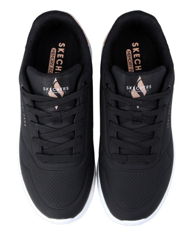 Skechers negras de suela ancha Uno Lite 177291
