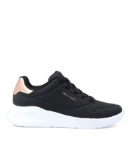 Skechers negras de suela ancha Uno Lite 177291
