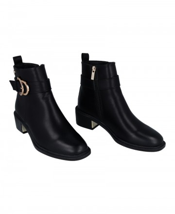 Xti 143103 Black Ankle Boots with Bead and Heel