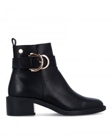 Xti 143103 Black Ankle Boots with Bead and Heel