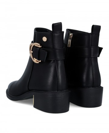 Xti 143103 Black Ankle Boots with Bead and Heel