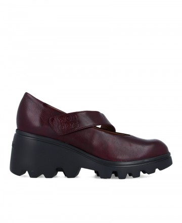 Merceditas burdeos con velcro Wonders G-7023
