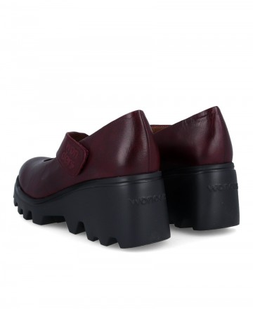 Merceditas burdeos con velcro Wonders G-7023