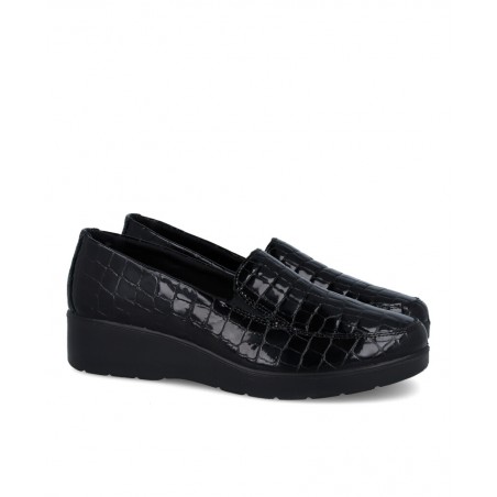 Black moccasins with texture Imac 856031.4160.011