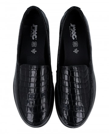 Black moccasins with texture Imac 856031.4160.011