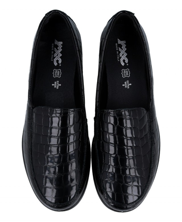 Black moccasins with texture Imac 856031.4160.011 Black moccasins with texture Imac 856031.4160.011