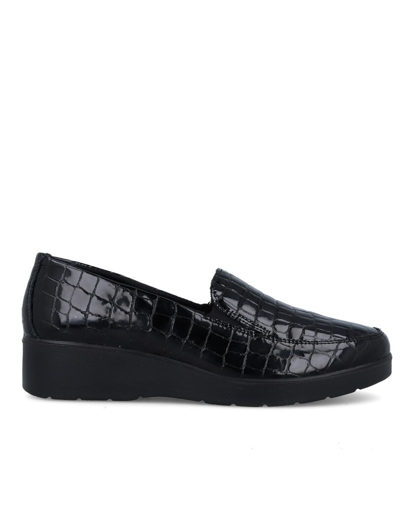 Black moccasins with texture Imac 856031.4160.011
