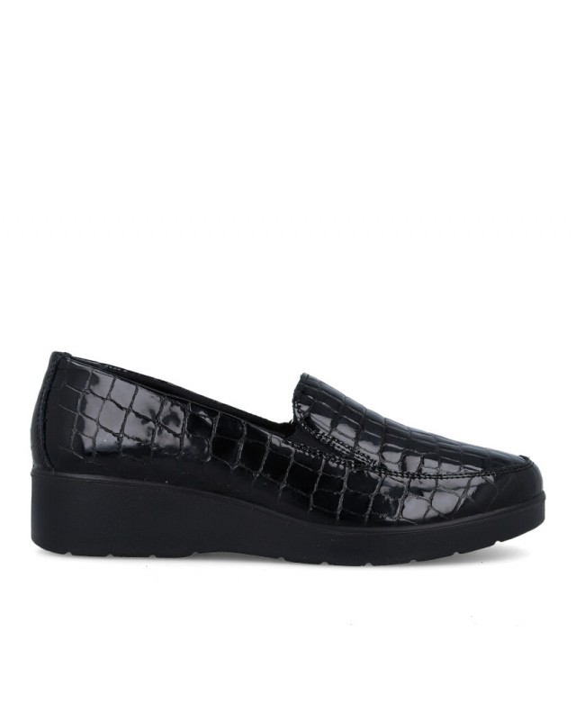 Black moccasins with texture Imac 856031.4160.011 Black moccasins with texture Imac 856031.4160.011
