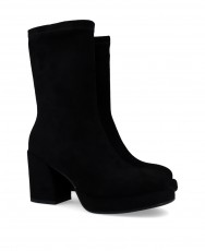 Noa Harmon 9821 black platform heeled ankle boots