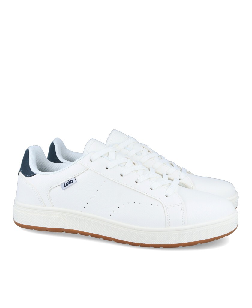 Sneakers blancas casual con cordones Lois 64489
