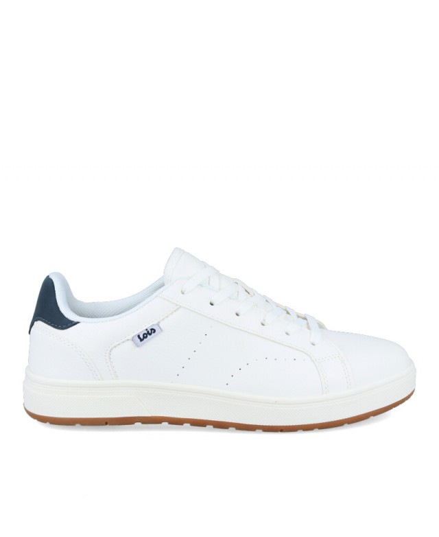 White Casual Lace-up Sneakers Lois 64489 White Casual Lace-up Sneakers Lois 64489
