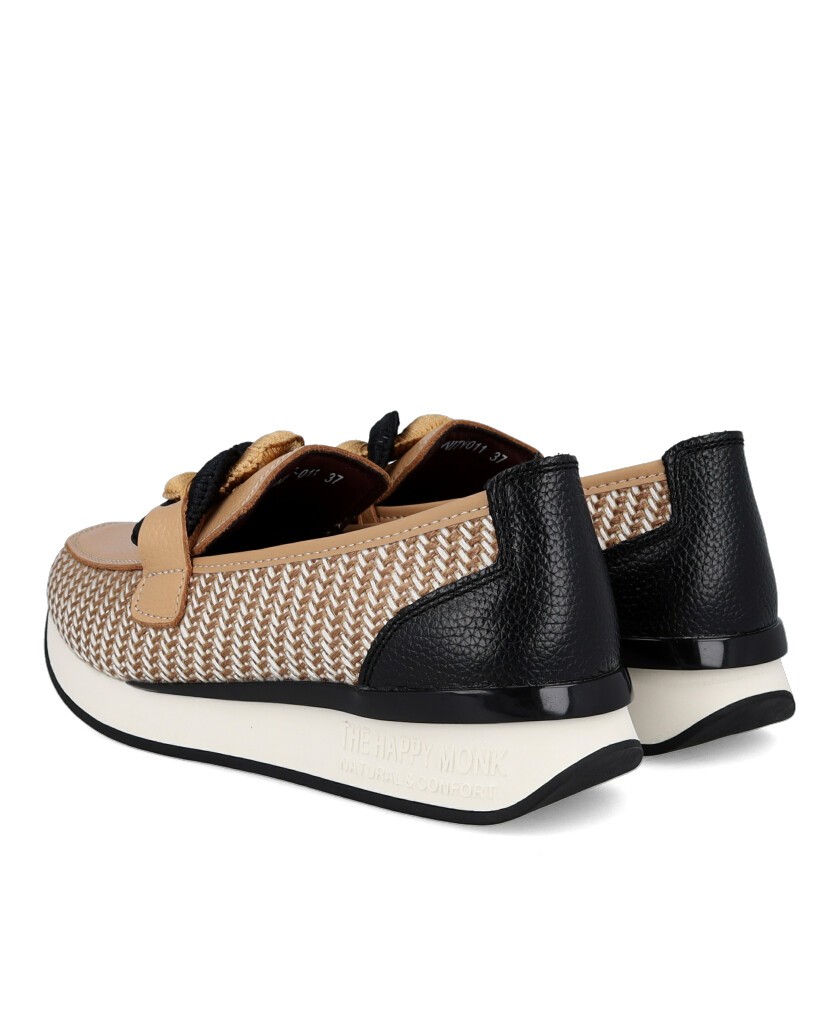 Happy Monk Vanity 011 Beige Leather Loafers