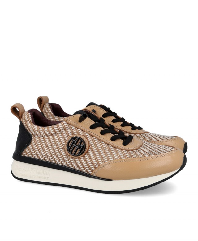 Happy Monk Vanity 010 Taupe Textile Sneakers Happy Monk Vanity 010 Taupe Textile Sneakers