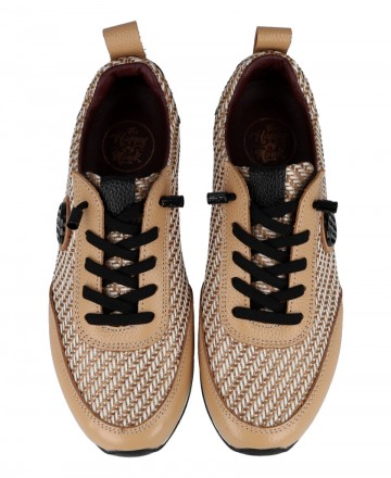 Happy Monk Vanity 010 Taupe Textile Sneakers