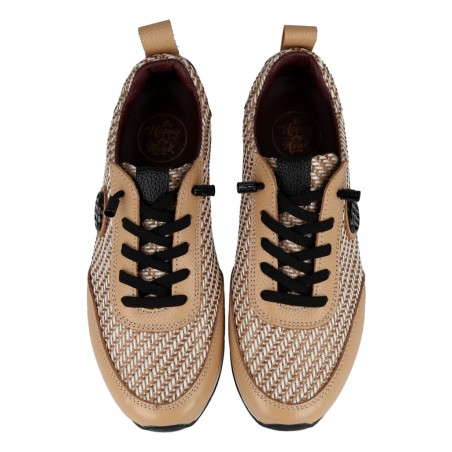Happy Monk Vanity 010 Taupe Textile Sneakers