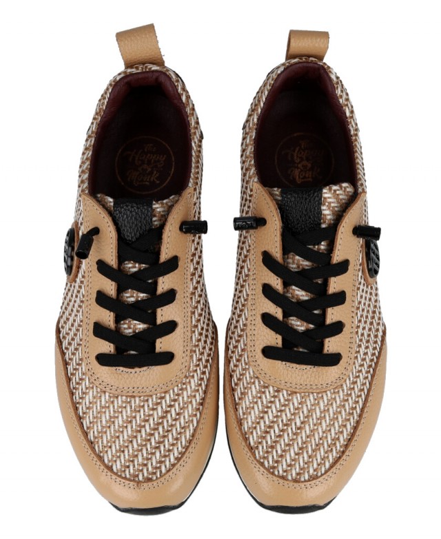 Happy Monk Vanity 010 Taupe Textile Sneakers Happy Monk Vanity 010 Taupe Textile Sneakers