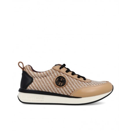 Happy Monk Vanity 010 Taupe Textile Sneakers