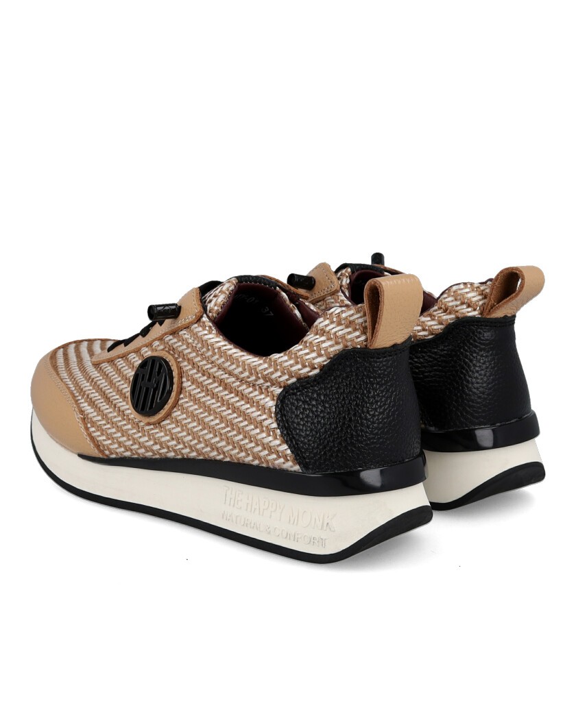 Happy Monk Vanity 010 Taupe Textile Sneakers