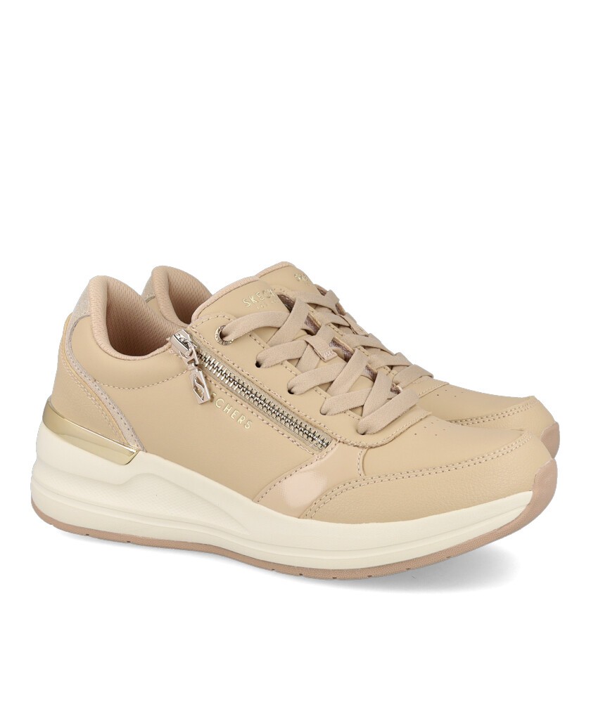 Skechers Billion 2 177341 Beige Wedge Sneakers