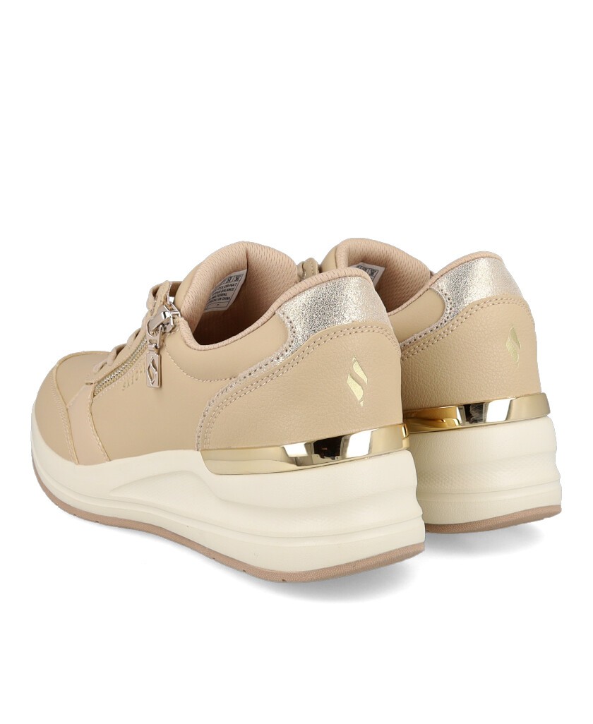 Skechers Billion 2 177341 Beige Wedge Sneakers