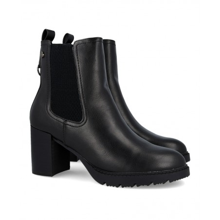Xti 144299 Black Heeled Ankle Boots with Zipper