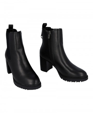 Xti 144299 Black Heeled Ankle Boots with Zipper