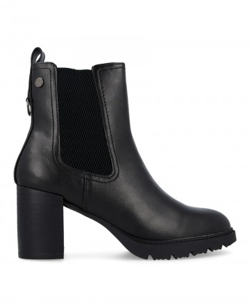 Xti 144299 Black Heeled Ankle Boots with Zipper