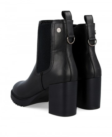 Xti 144299 Black Heeled Ankle Boots with Zipper