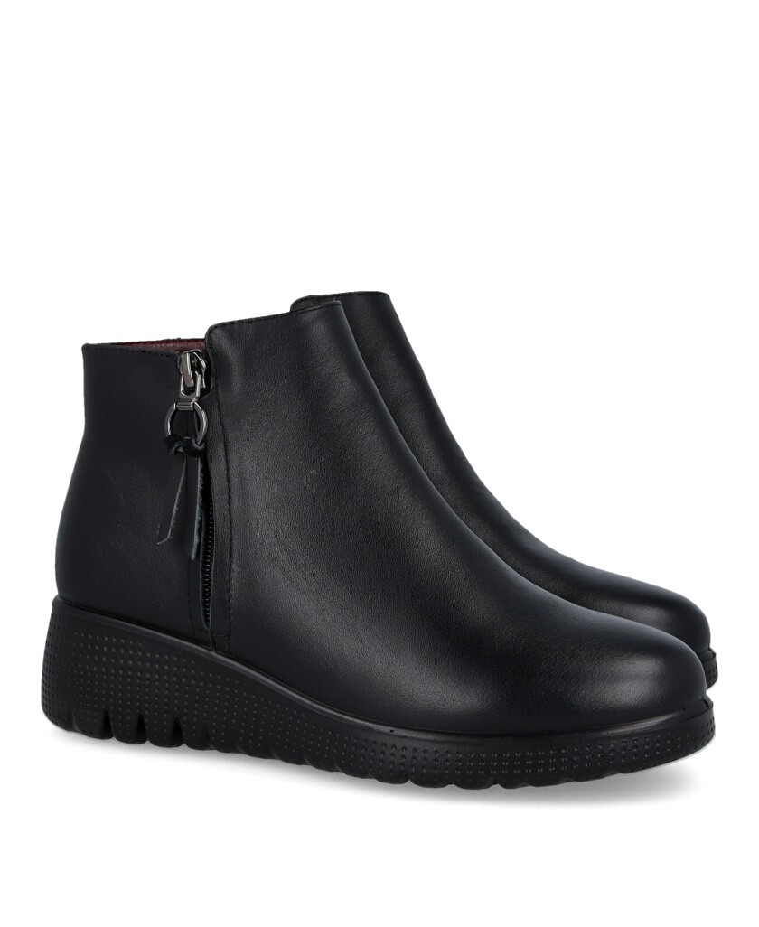 Happy Monk Granada 007 Black Zipper Ankle Boot