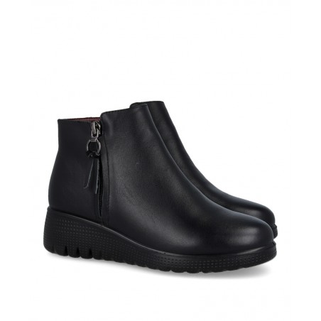 Happy Monk Granada 007 Black Zipper Ankle Boot