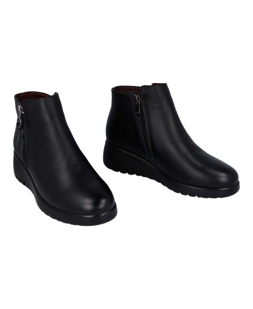 Happy Monk Granada 007 Black Zipper Ankle Boot