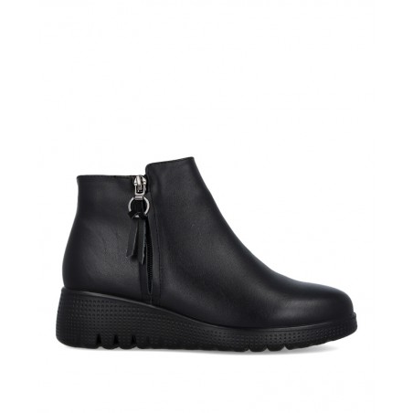 Happy Monk Granada 007 Black Zipper Ankle Boot